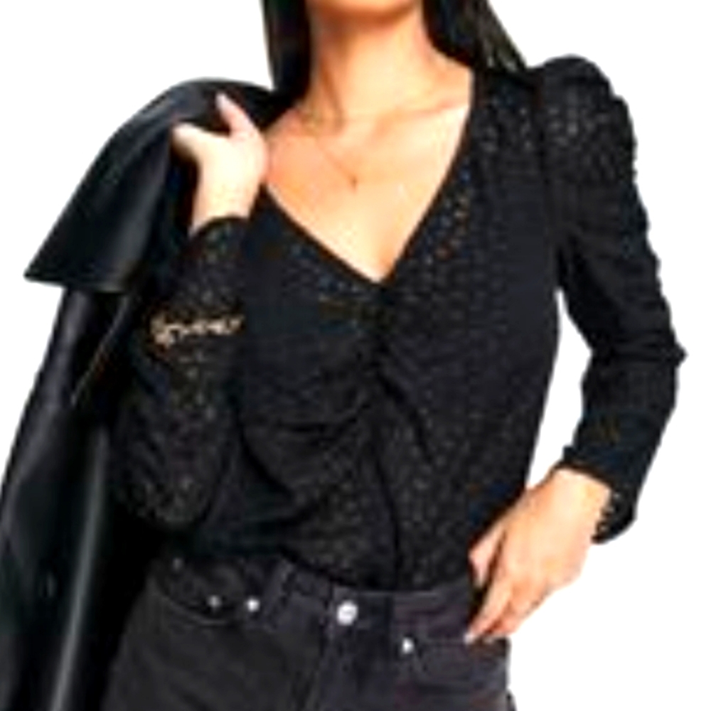 River Island semi sheer leopard print top size 8